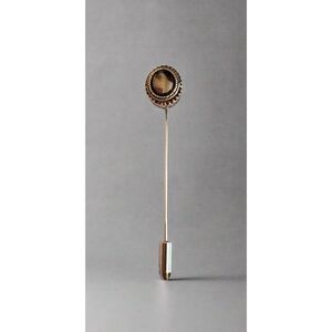 Vintage Silver Tone Stick Pin – Classic Round Detail Lapel or Scarf Pin